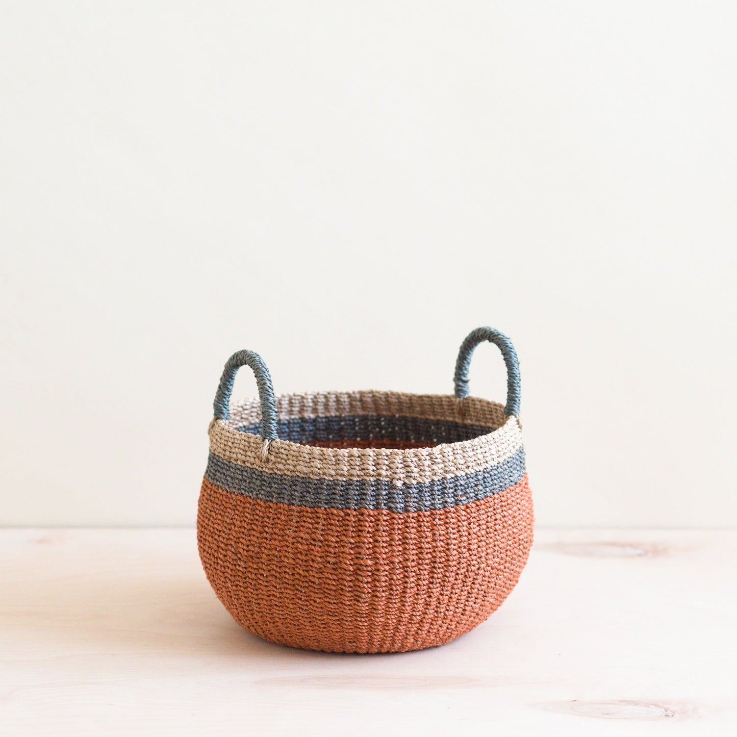 Coral Tabletop Catch-All with Handle - Handcrafted Baskets | LIKHÂ - Chickadees Wooden Toys