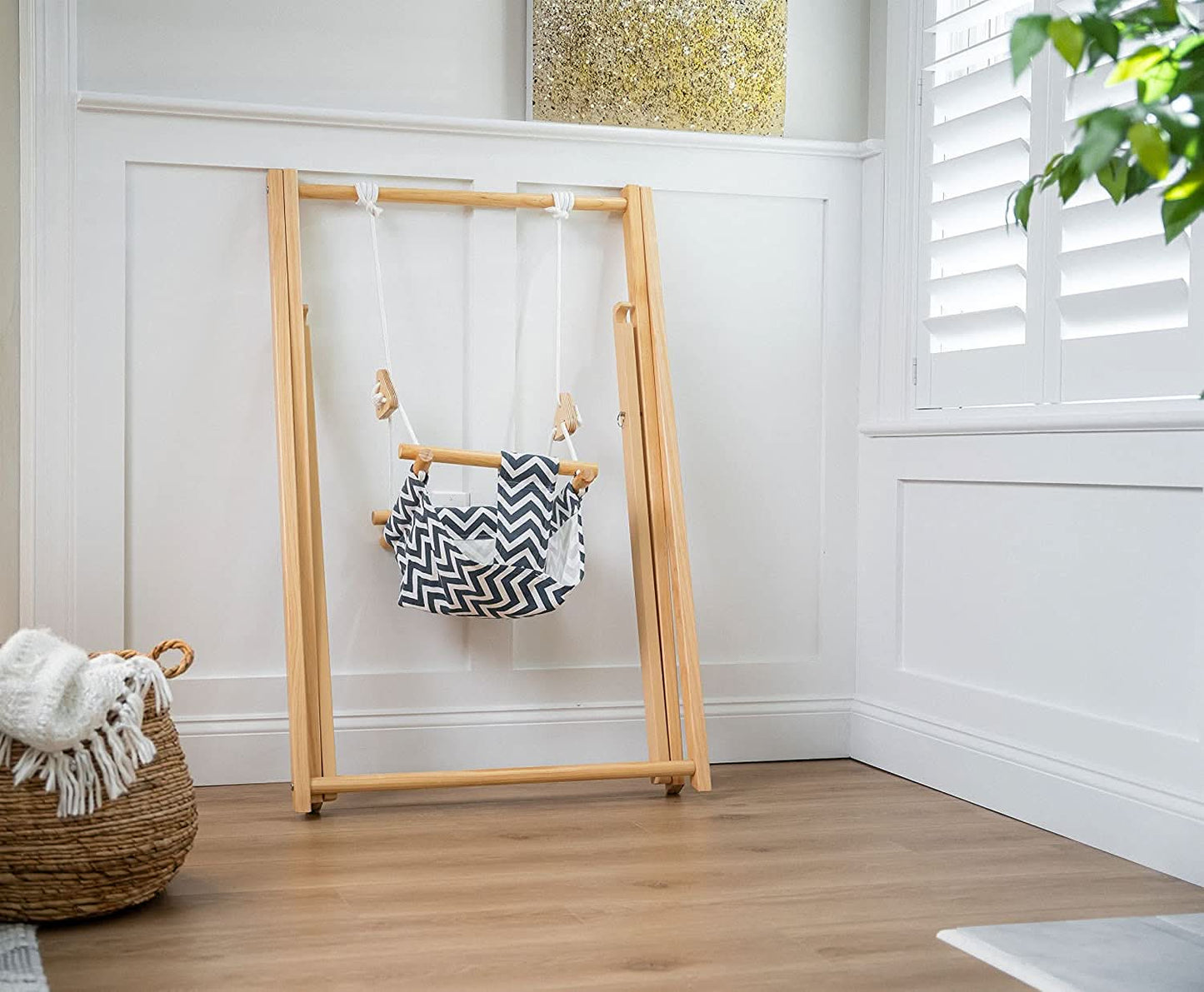 Spruce - Baby and Toddler Foldable Wooden Swing Set - Chickadees Wooden Toys