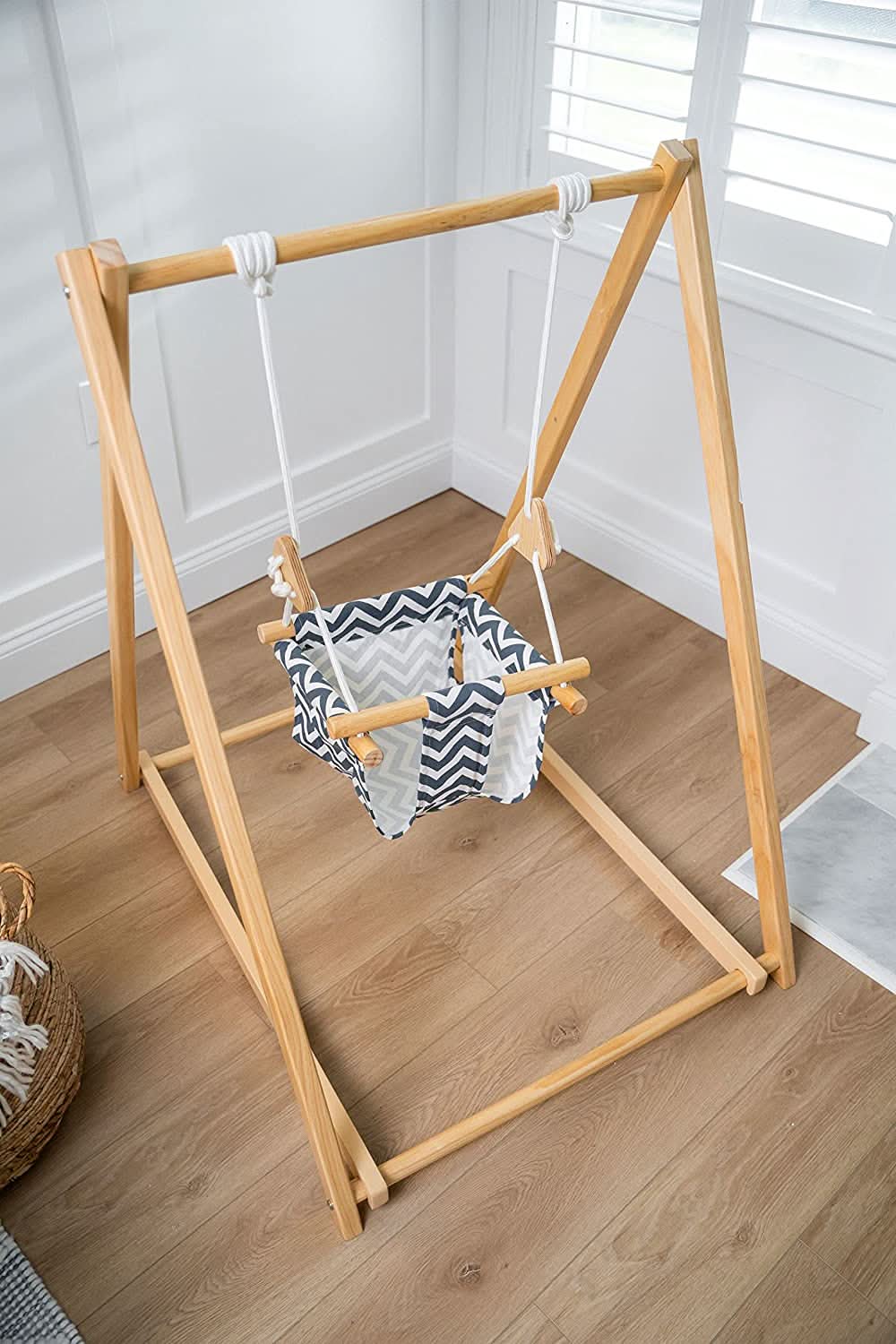 Spruce - Baby and Toddler Foldable Wooden Swing Set - Chickadees Wooden Toys