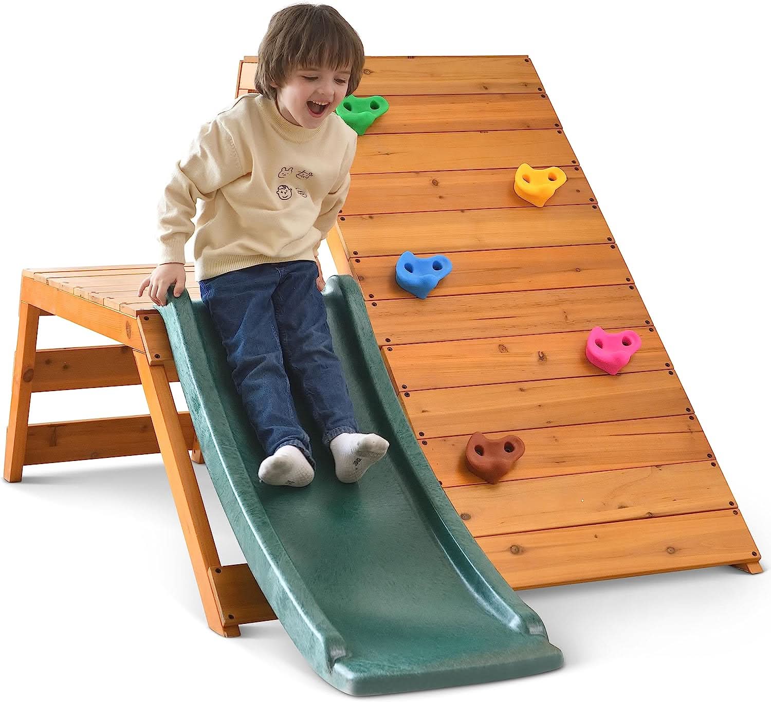 Palm - 5-in-1 Outdoor and Indoor Playground Playset - Chickadees Wooden Toys