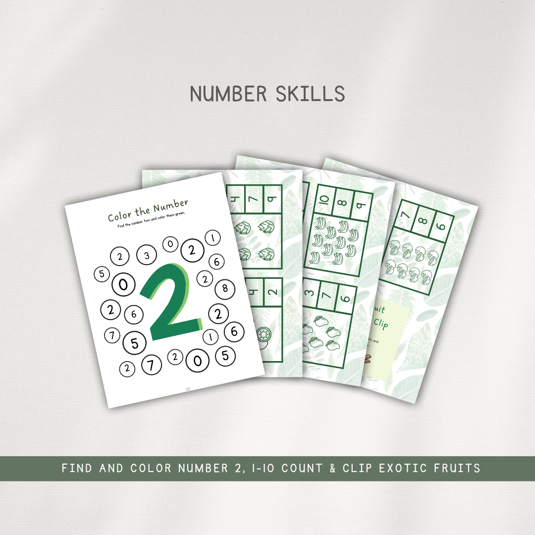 Tropical Rainforest Themed Activity Pages - Digital Download - Chickadees Wooden Toys