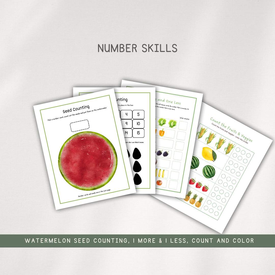 Eating the Alphabet Themed Activity Pages - Printed Packet - Chickadees Wooden Toys