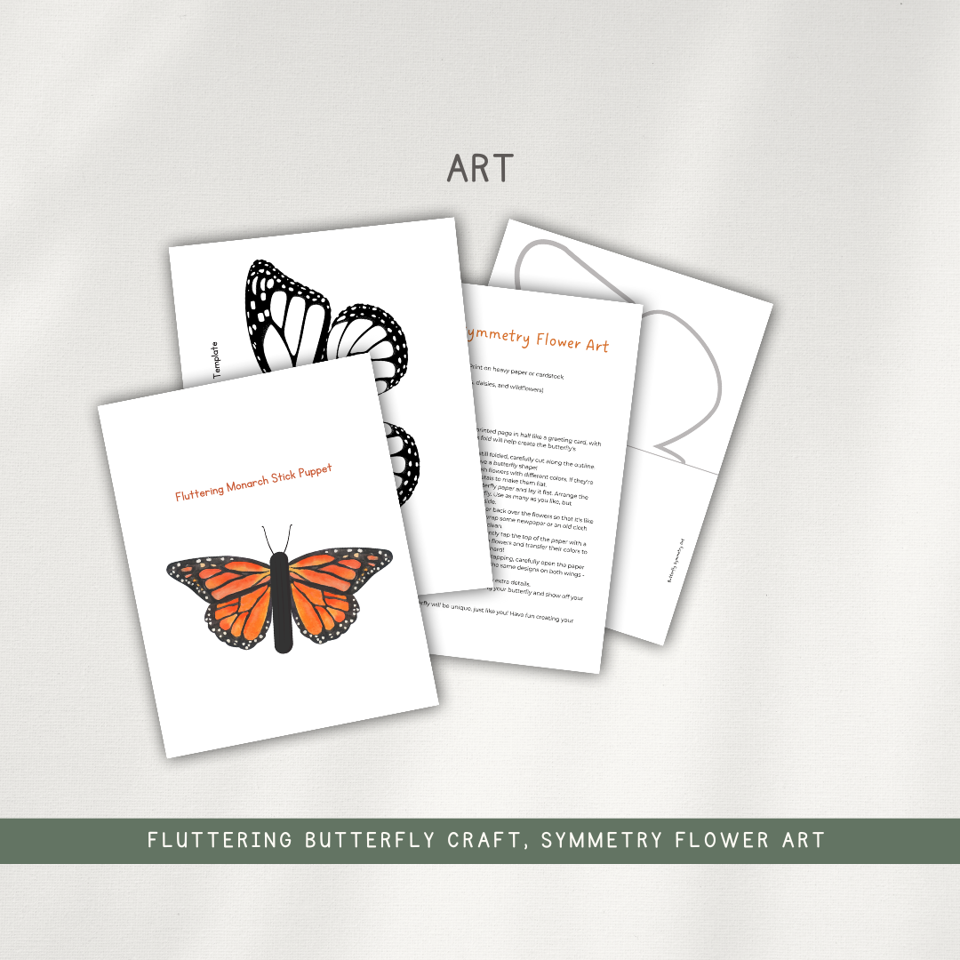 Butterfly Activity Pages - Printed Packet - Chickadees Wooden Toys