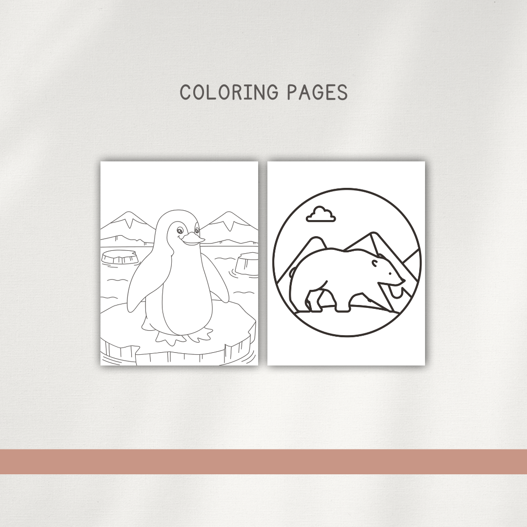 Polar Bear - Preschool Activity Pages - Chickadees Wooden Toys