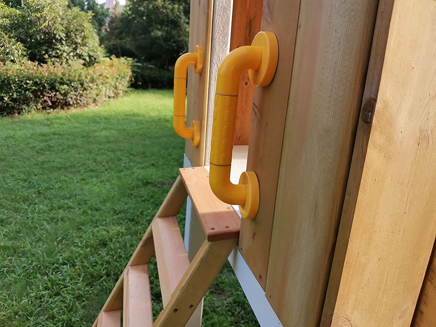 Forest - Modern Backyard Outdoor Swing Set 2 Swings And Trapeze Bar - Chickadees Wooden Toys