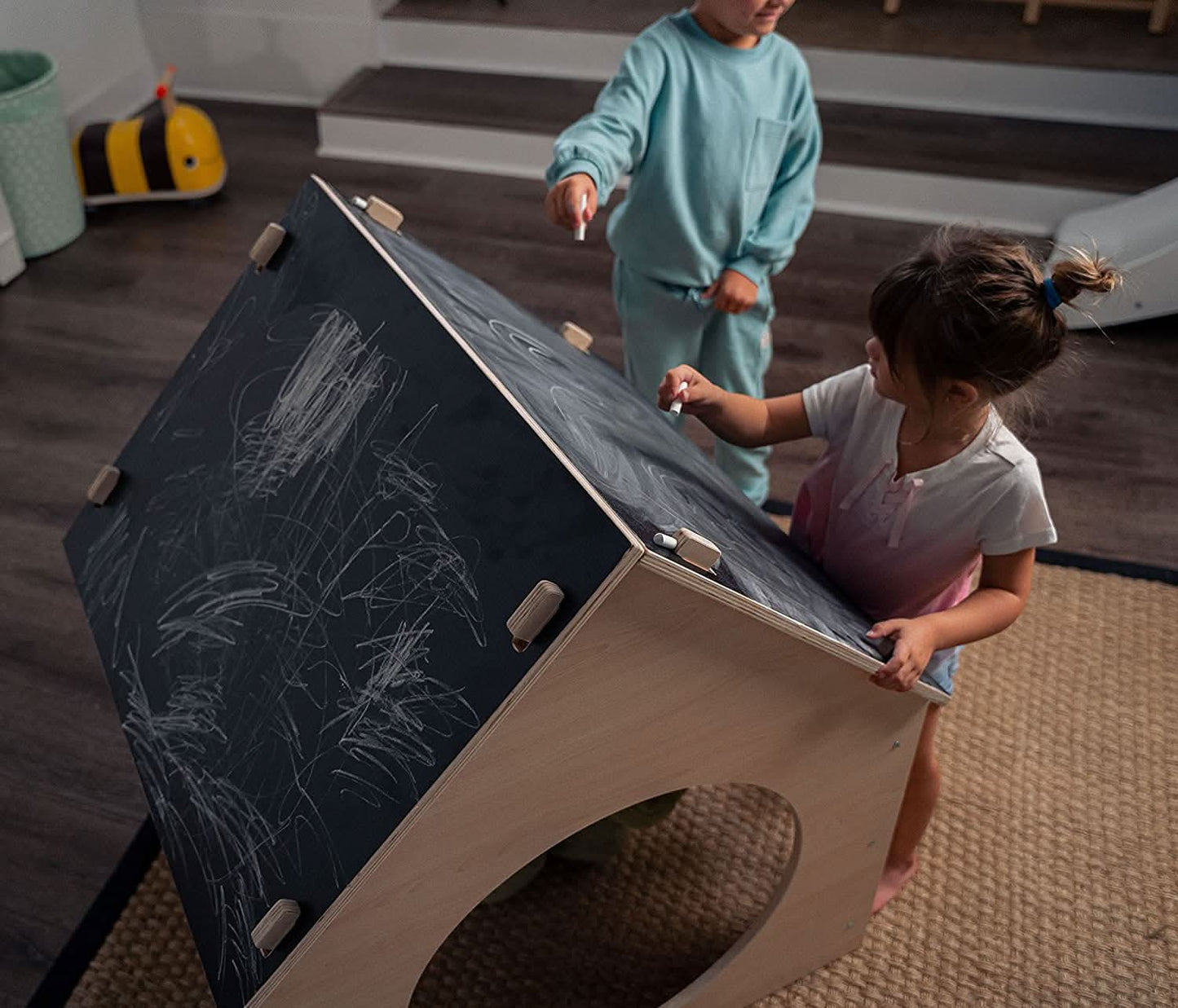 Evergreen- Children's Playhouse with Chalkboard Roof - Chickadees Wooden Toys