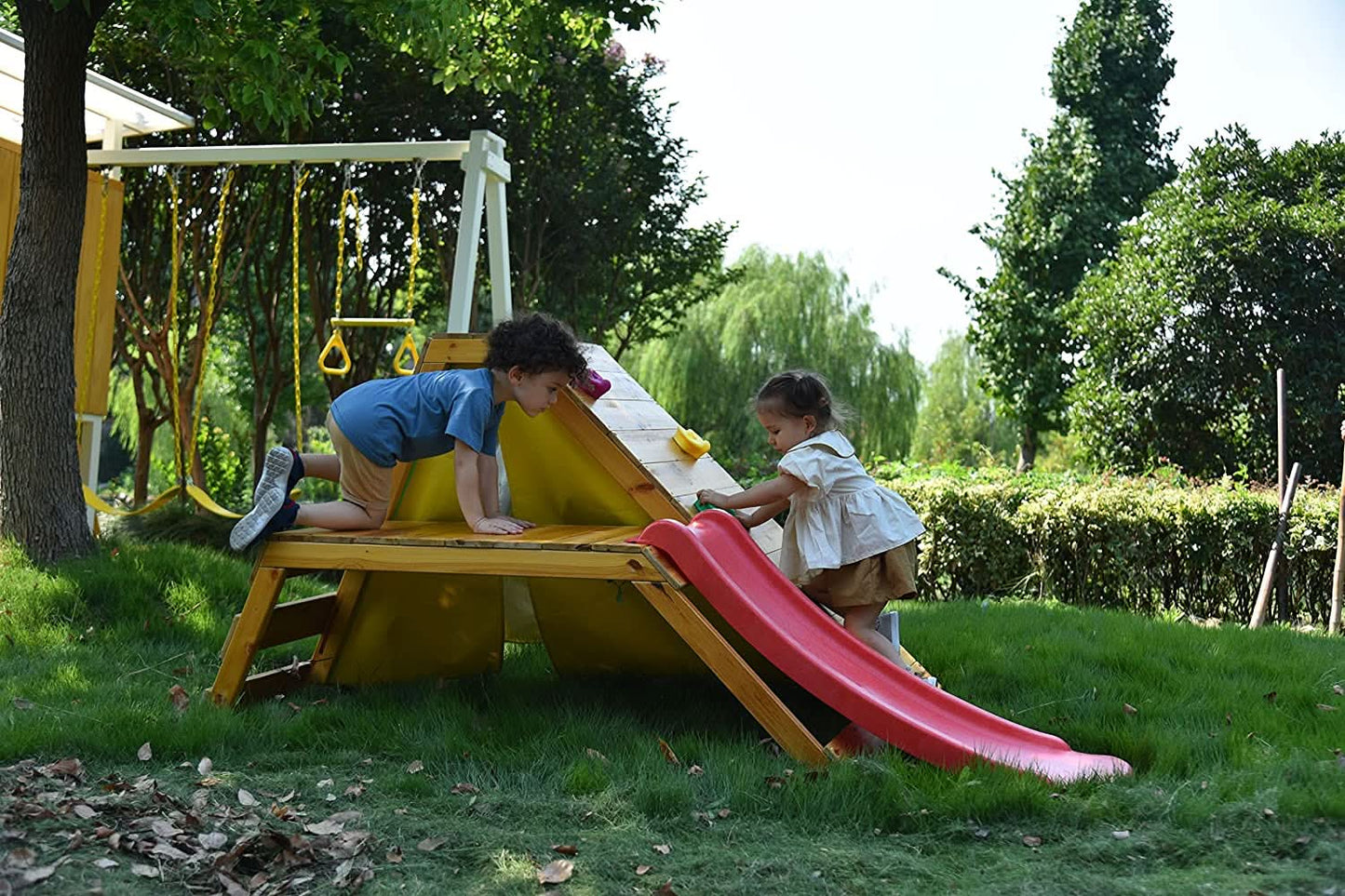 Palm - 5-in-1 Outdoor and Indoor Playground Playset - Chickadees Wooden Toys