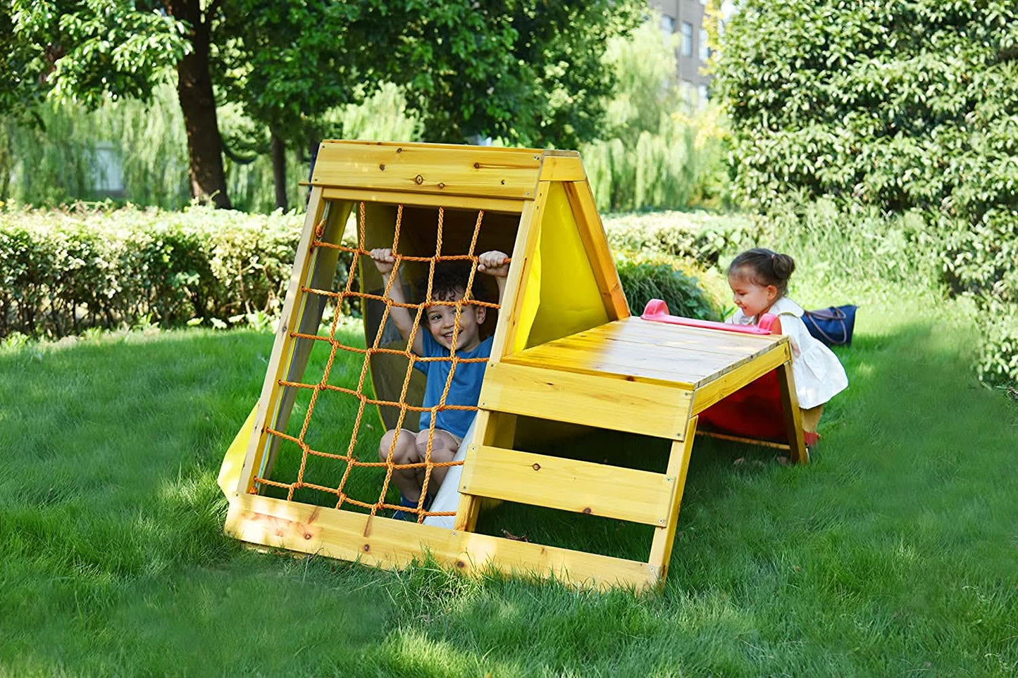 Palm - 5-in-1 Outdoor and Indoor Playground Playset - Chickadees Wooden Toys