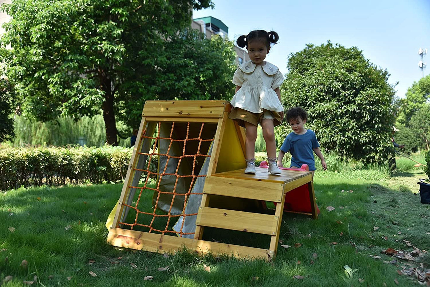Palm - 5-in-1 Outdoor and Indoor Playground Playset - Chickadees Wooden Toys