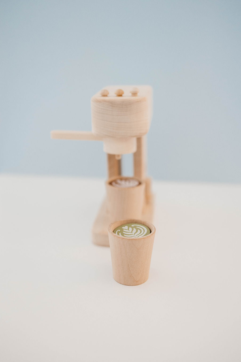 Wood Espresso Coffee Maker Toy Set