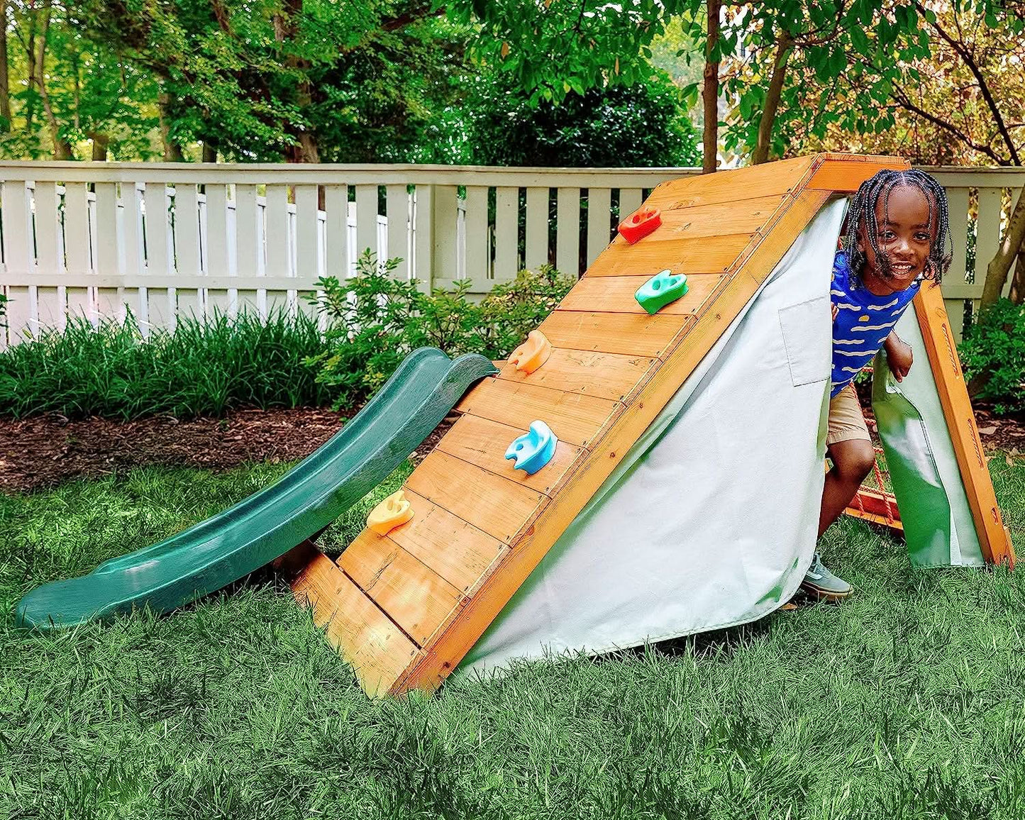 Palm - 5-in-1 Outdoor and Indoor Playground Playset - Chickadees Wooden Toys