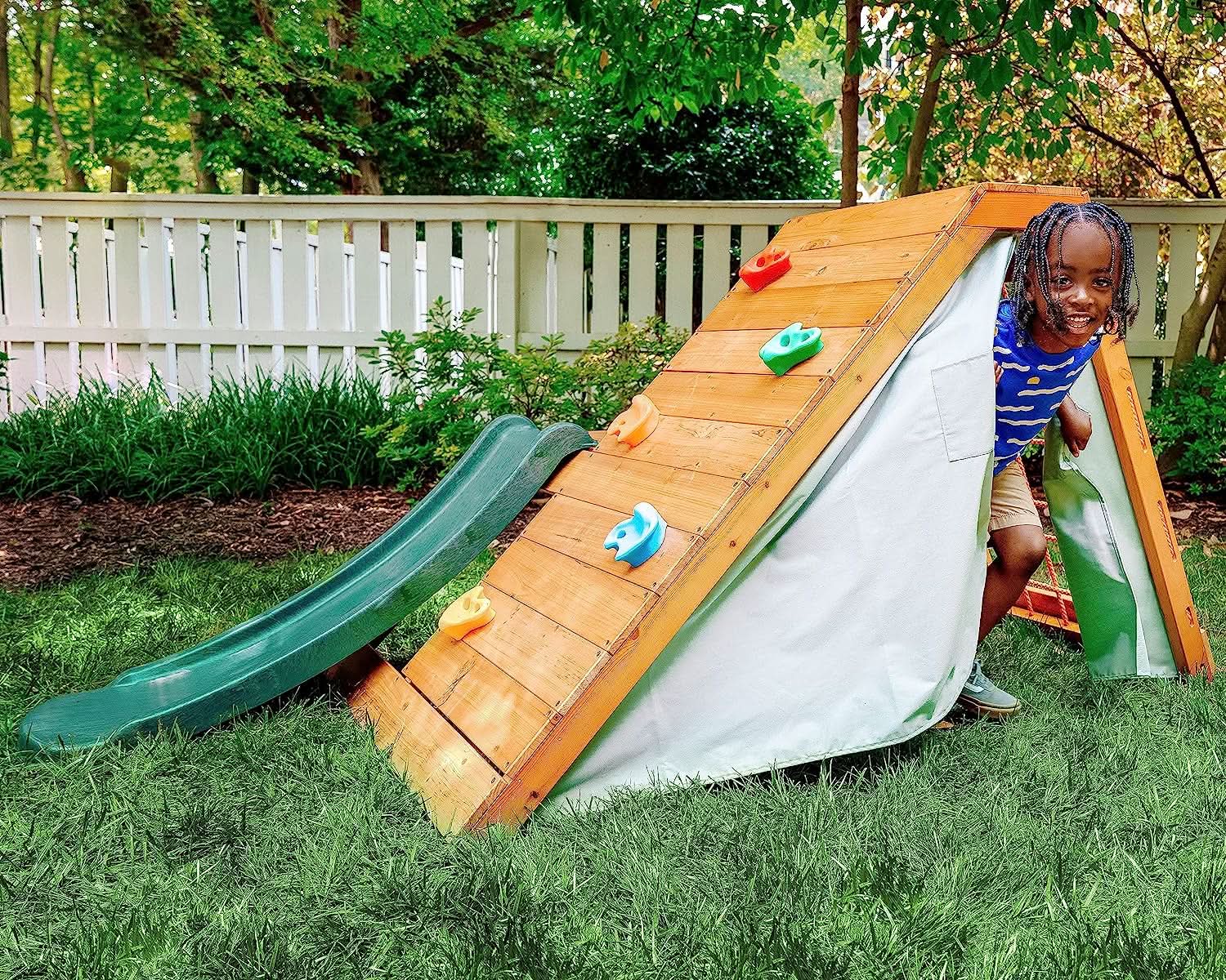 Palm - 5-in-1 Outdoor and Indoor Playground Playset - Chickadees Wooden Toys