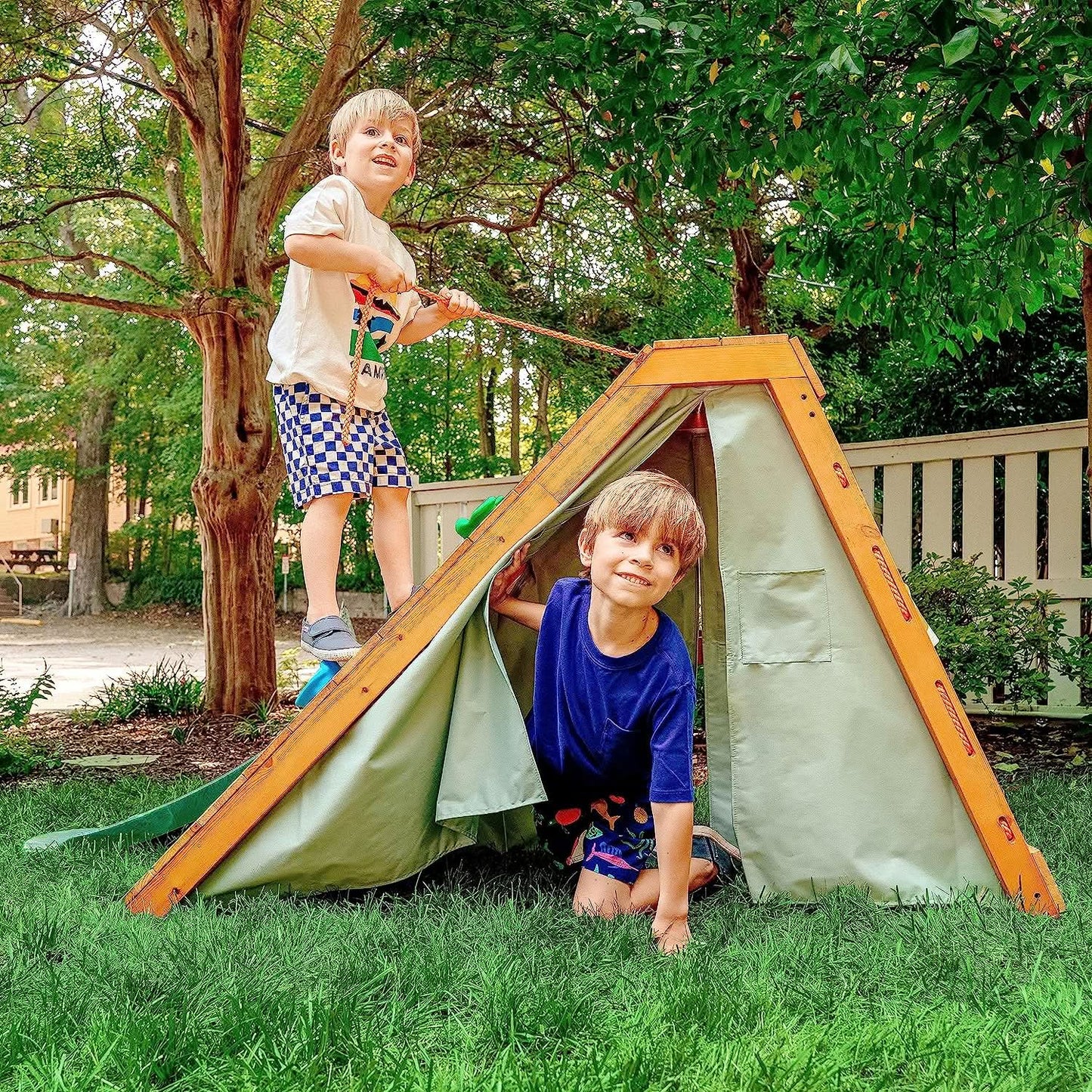 Palm - 5-in-1 Outdoor and Indoor Playground Playset - Chickadees Wooden Toys