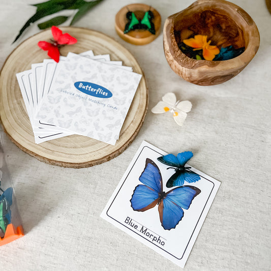 Butterfly Matching - Cards and Figures - Chickadees Wooden Toys