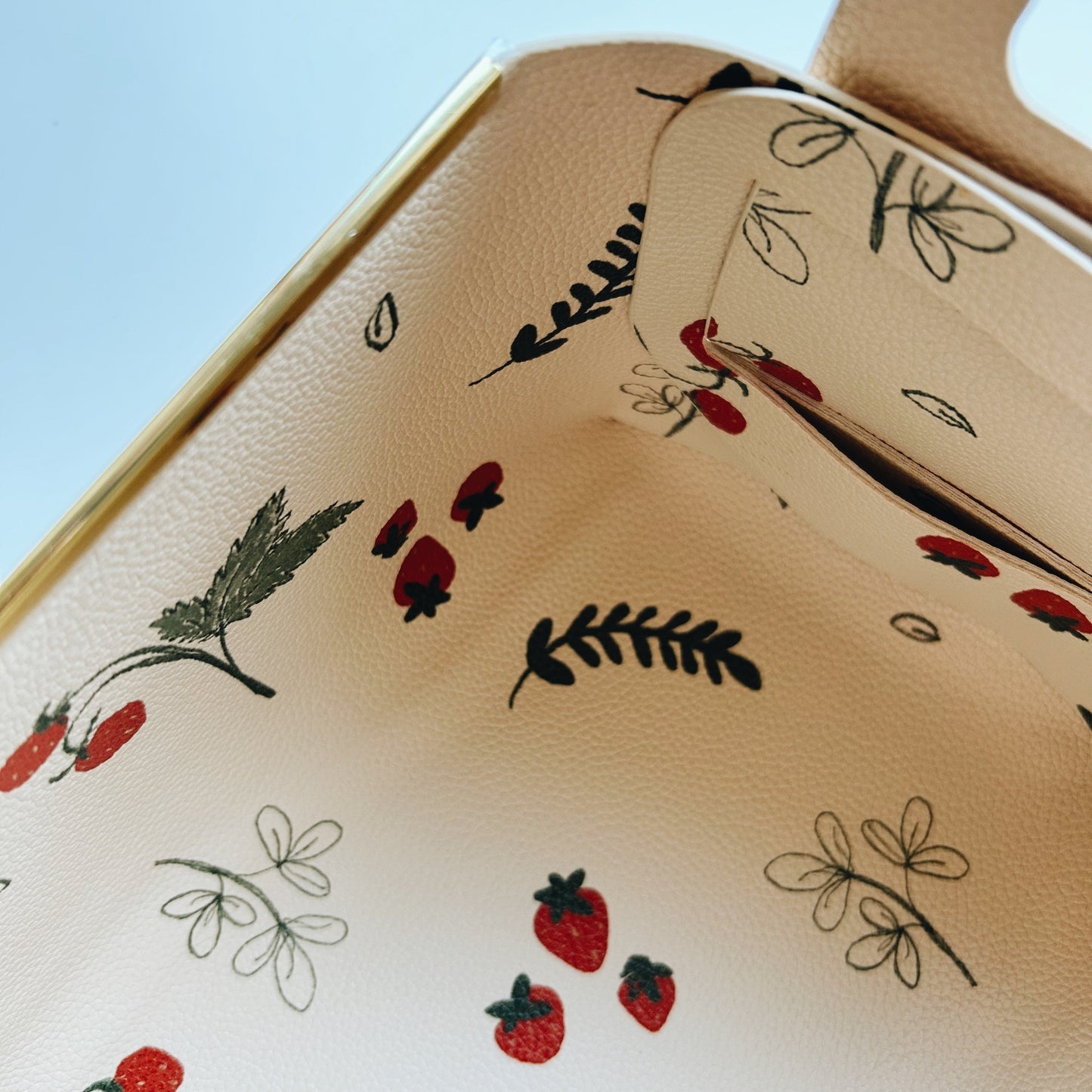 Reversible Origami Tote (strawberry & cream) - Chickadees Wooden Toys