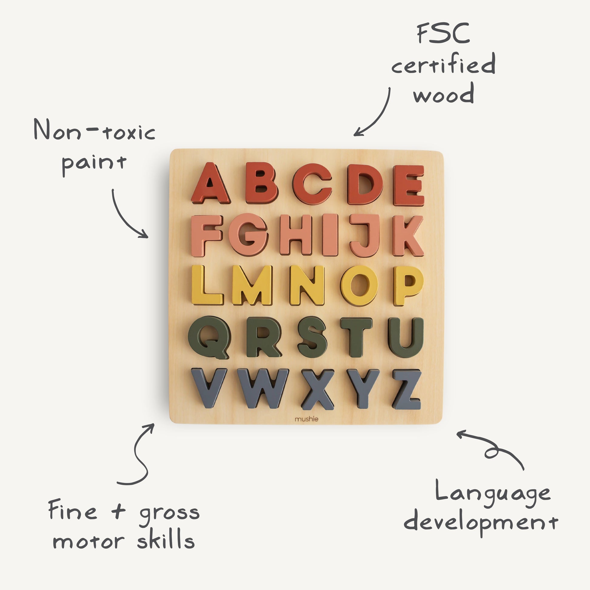 Wooden Alphabet Puzzle - Chickadees Wooden Toys