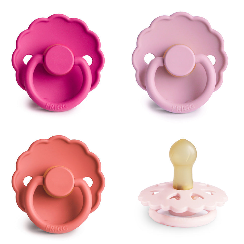 FRIGG Natural Rubber Pacifier 4-Pack - Chickadees Wooden Toys