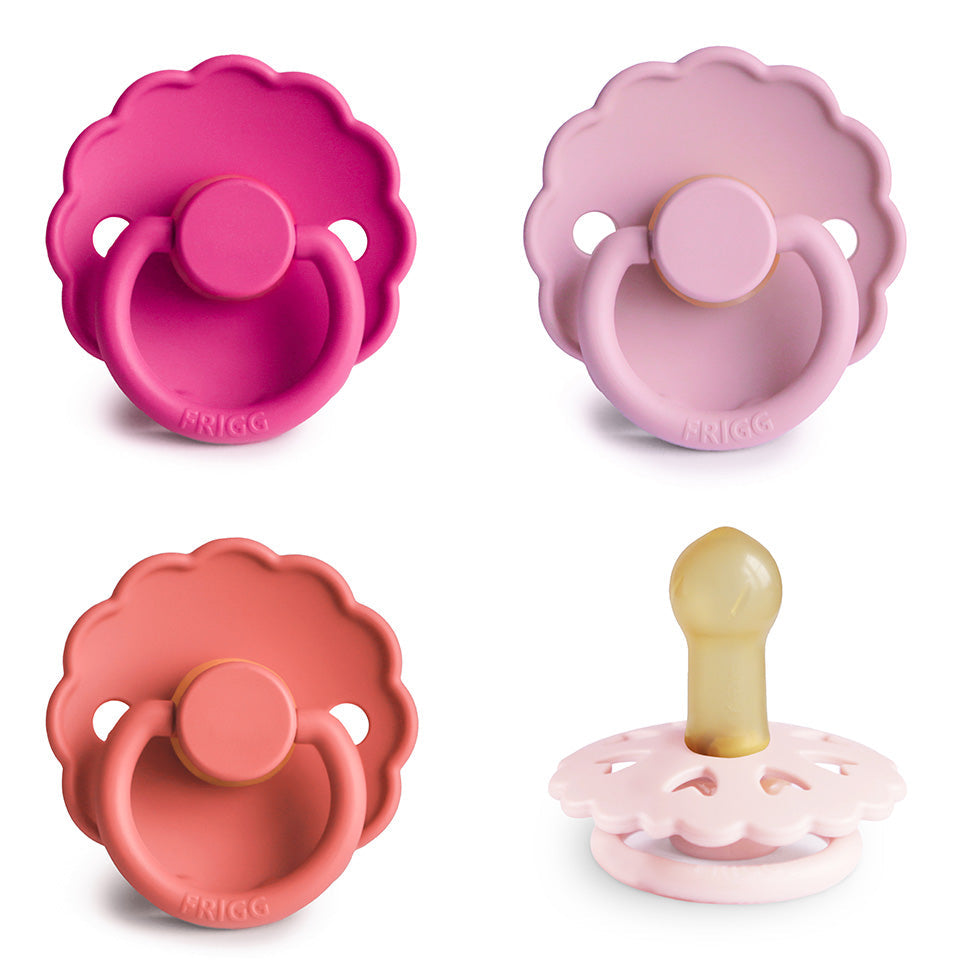 FRIGG Natural Rubber Pacifier 4-Pack - Chickadees Wooden Toys