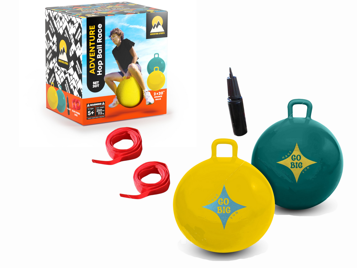 Set of 2 Hop Ball Race Set - Chickadees Wooden Toys