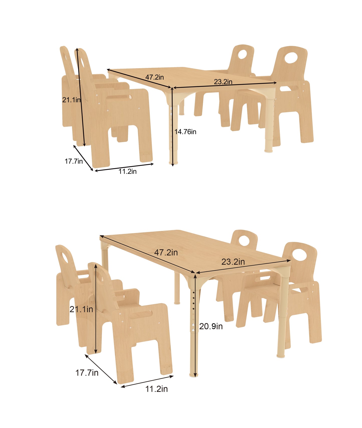 Adrian - Toddler Table and Chair 5 Piece Set
