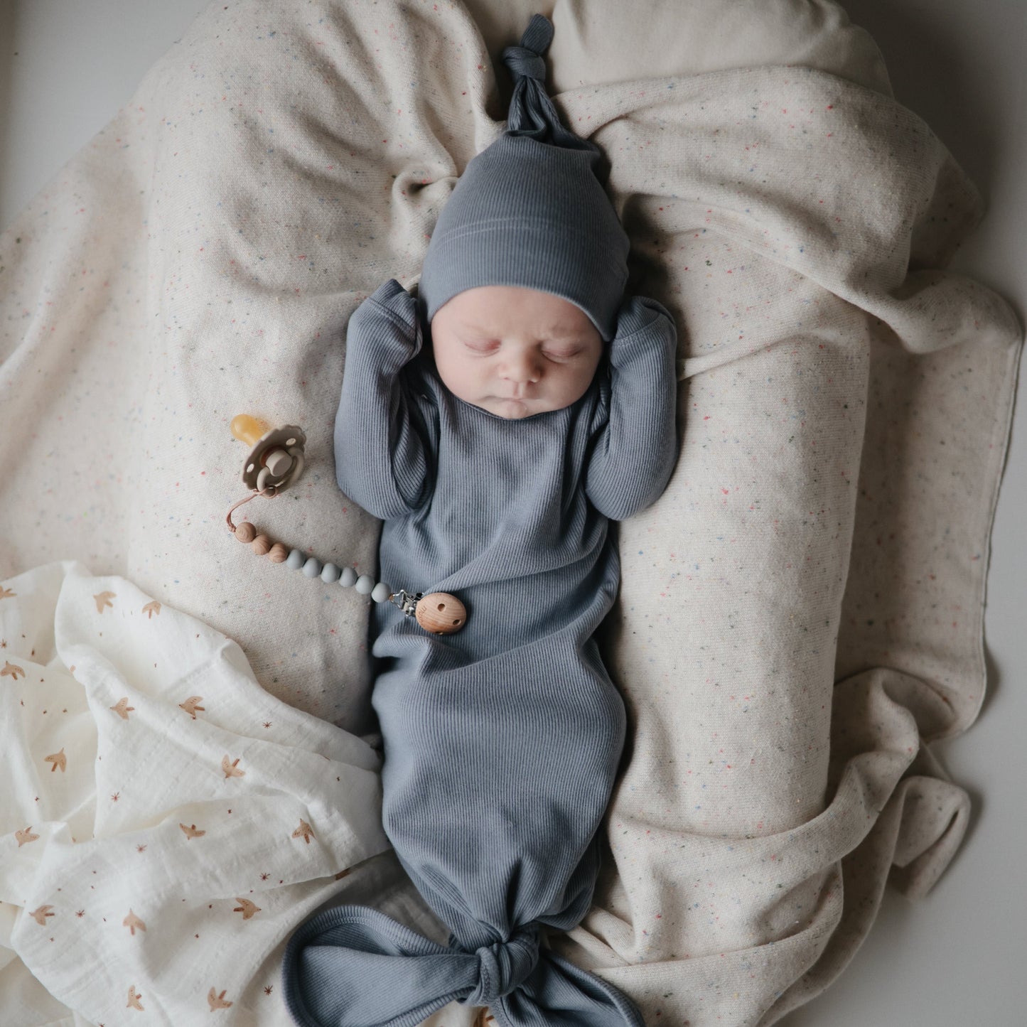 Ribbed Baby Beanie - Chickadees Wooden Toys
