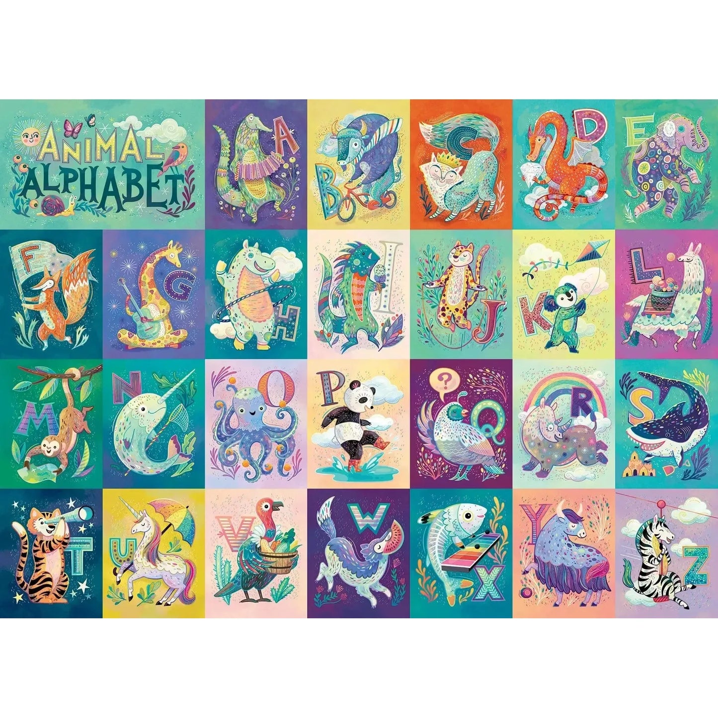 Animal Alphabet 350 Piece Family Jigsaw Puzzle Cobble Hill - Chickadees Wooden Toys