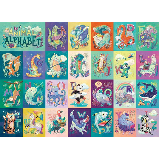 Animal Alphabet 350 Piece Family Jigsaw Puzzle Cobble Hill - Chickadees Wooden Toys