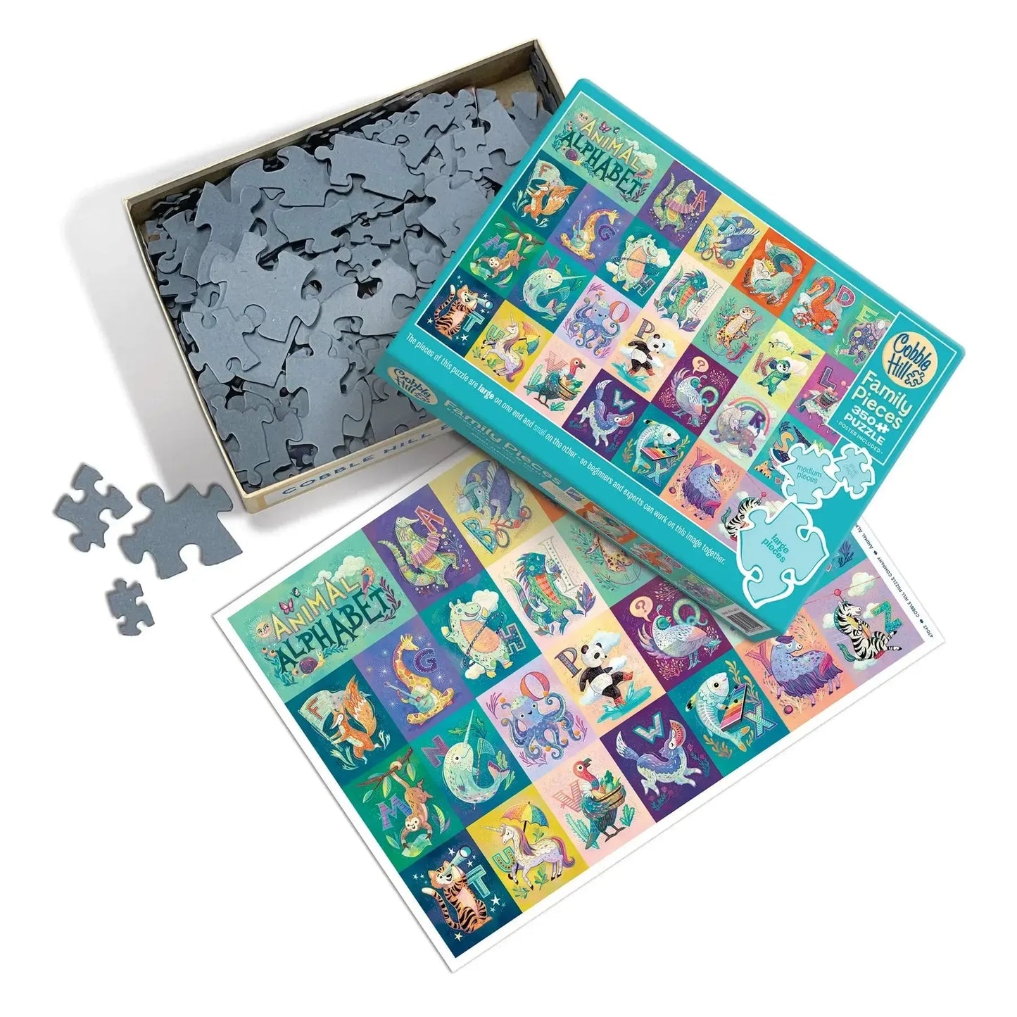 Animal Alphabet 350 Piece Family Jigsaw Puzzle Cobble Hill - Chickadees Wooden Toys