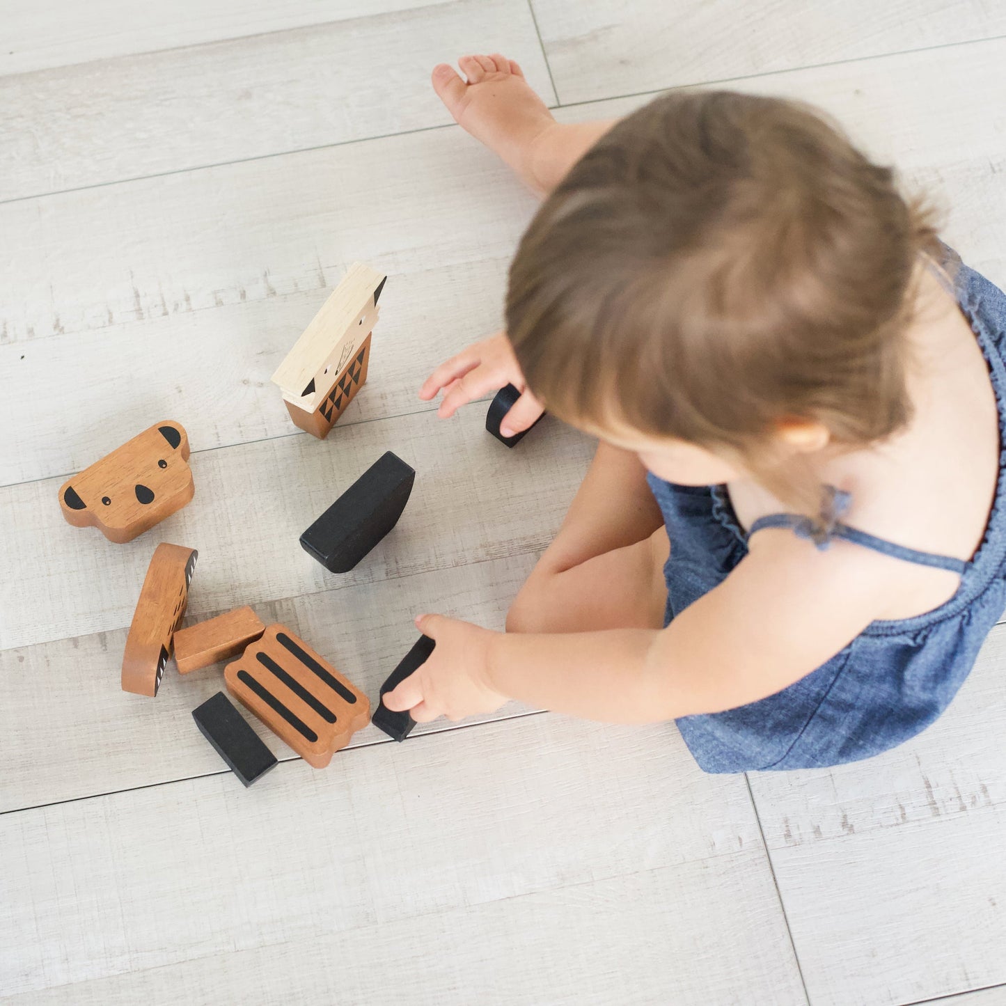 Animal Building Tower - Chickadees Wooden Toys