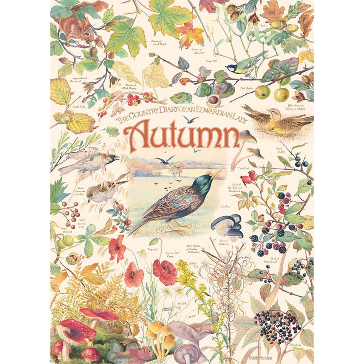 Autumn Country Diary 1000 Piece Jigsaw Puzzle Cobble Hill - Chickadees Wooden Toys