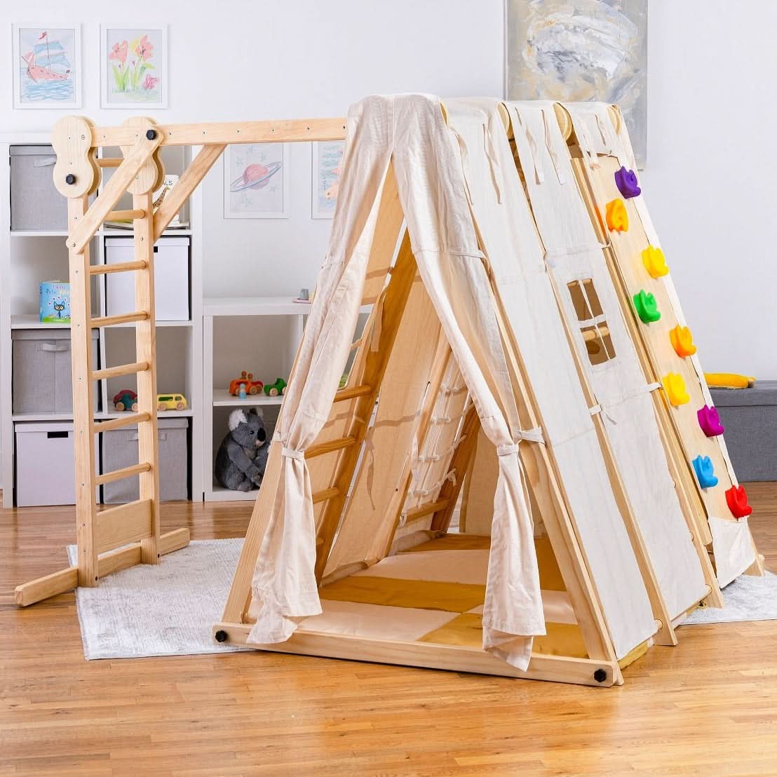 Chestnut Tent Cover – Weather-Resistant Canopy for Large Outdoor Climber - Chickadees Wooden Toys