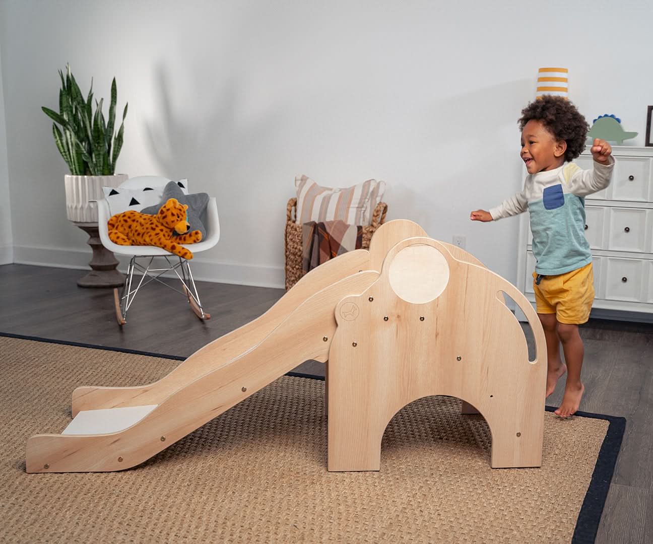 Nima- Elephant Slide - Chickadees Wooden Toys