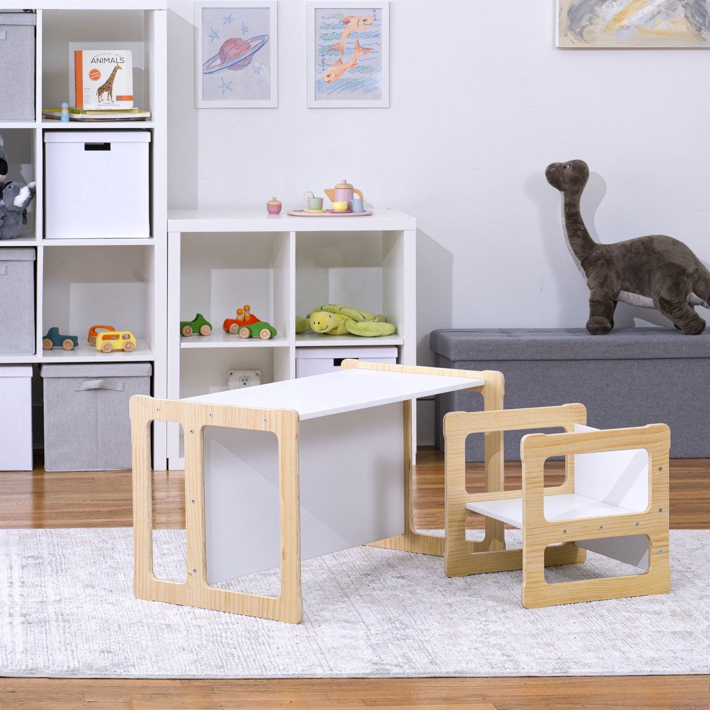 Hanover Weaning Table & Chair Set for Toddlers | Montessori-Style Wood Furniture - Chickadees Wooden Toys