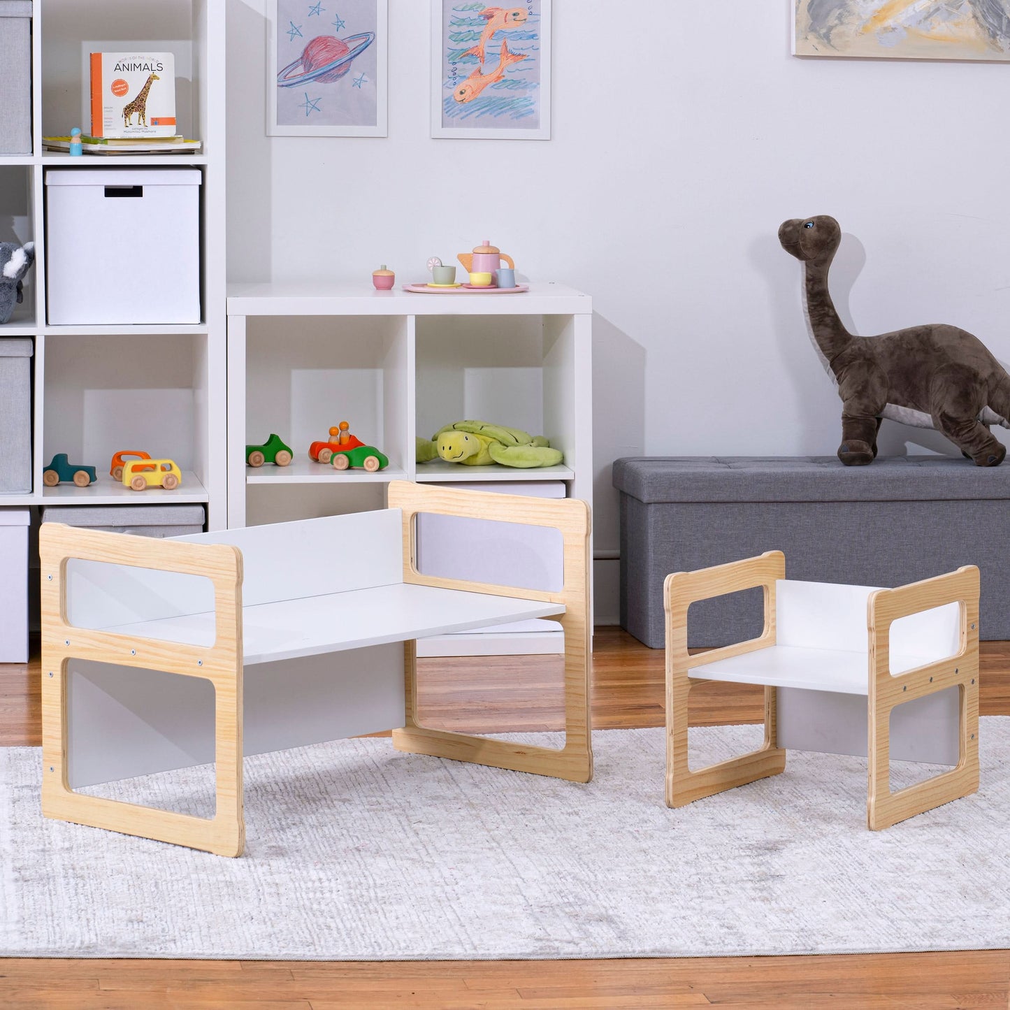 Hanover Weaning Table & Chair Set for Toddlers | Montessori-Style Wood Furniture - Chickadees Wooden Toys