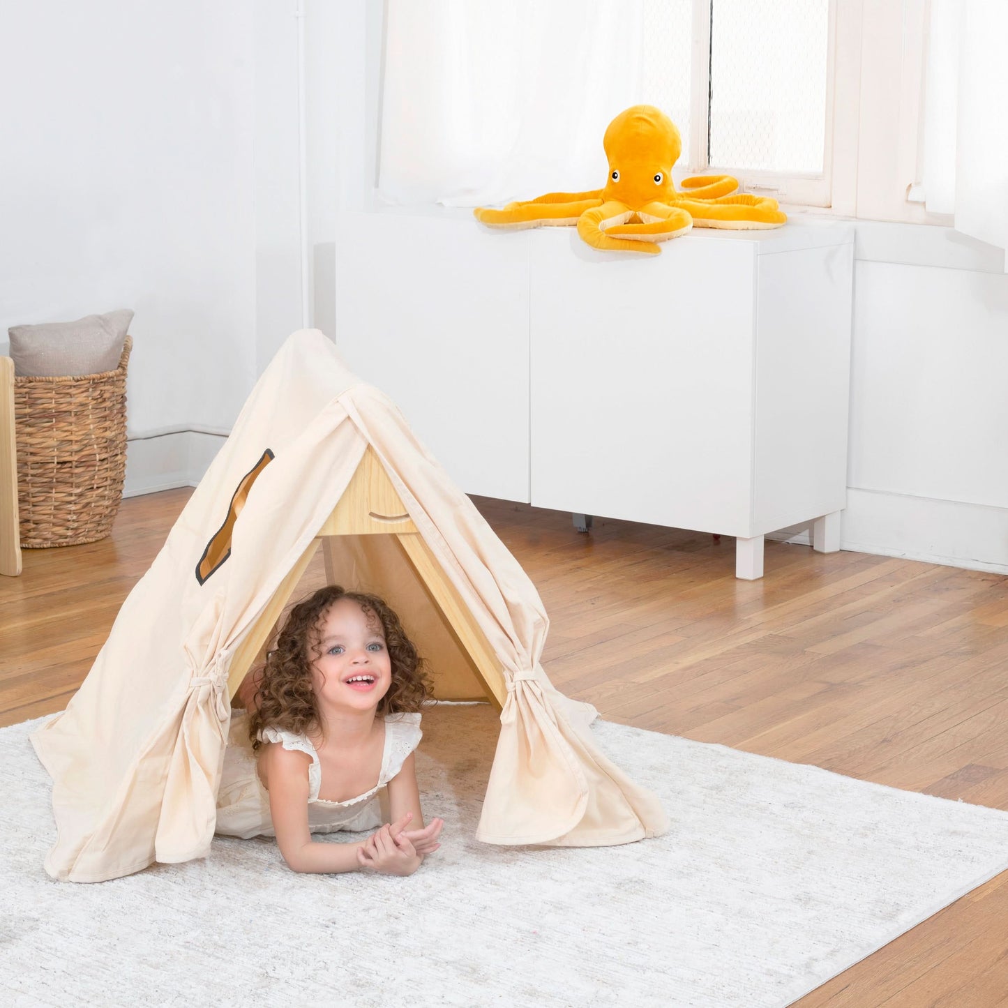 Cozy Cotton Tent Cover for Olive & Hazel Pikler Triangle – Kids Indoor Fort & Play Tent - Chickadees Wooden Toys