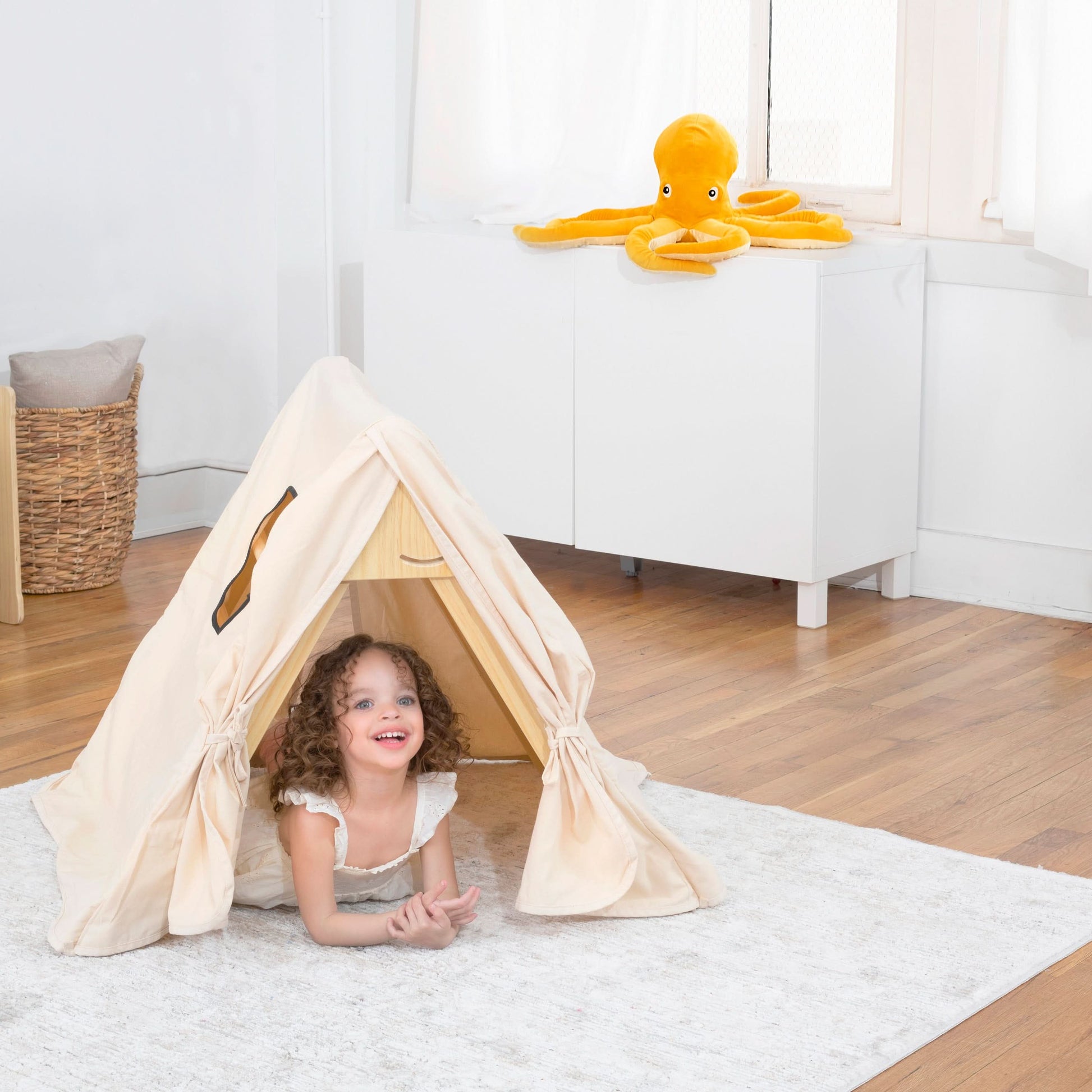 Cozy Cotton Tent Cover for Olive & Hazel Pikler Triangle – Kids Indoor Fort & Play Tent - Chickadees Wooden Toys