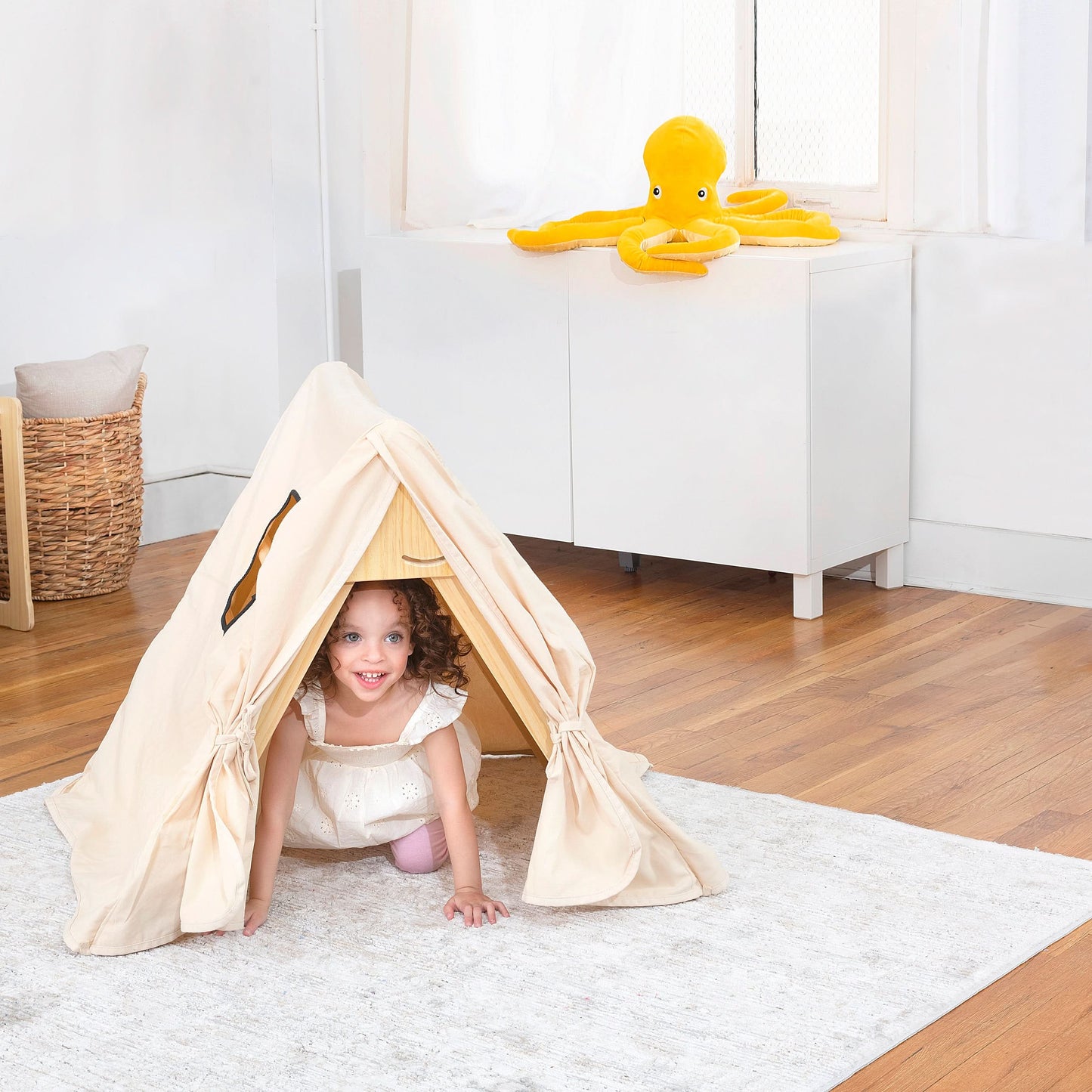 Cozy Cotton Tent Cover for Olive & Hazel Pikler Triangle – Kids Indoor Fort & Play Tent - Chickadees Wooden Toys