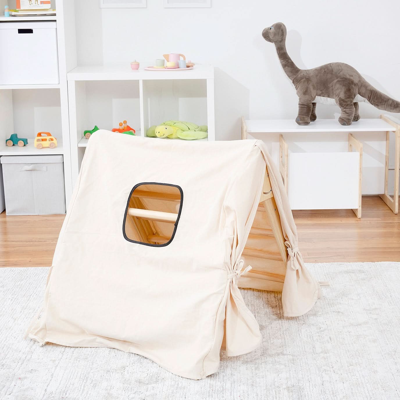 Cozy Cotton Tent Cover for Olive & Hazel Pikler Triangle – Kids Indoor Fort & Play Tent - Chickadees Wooden Toys