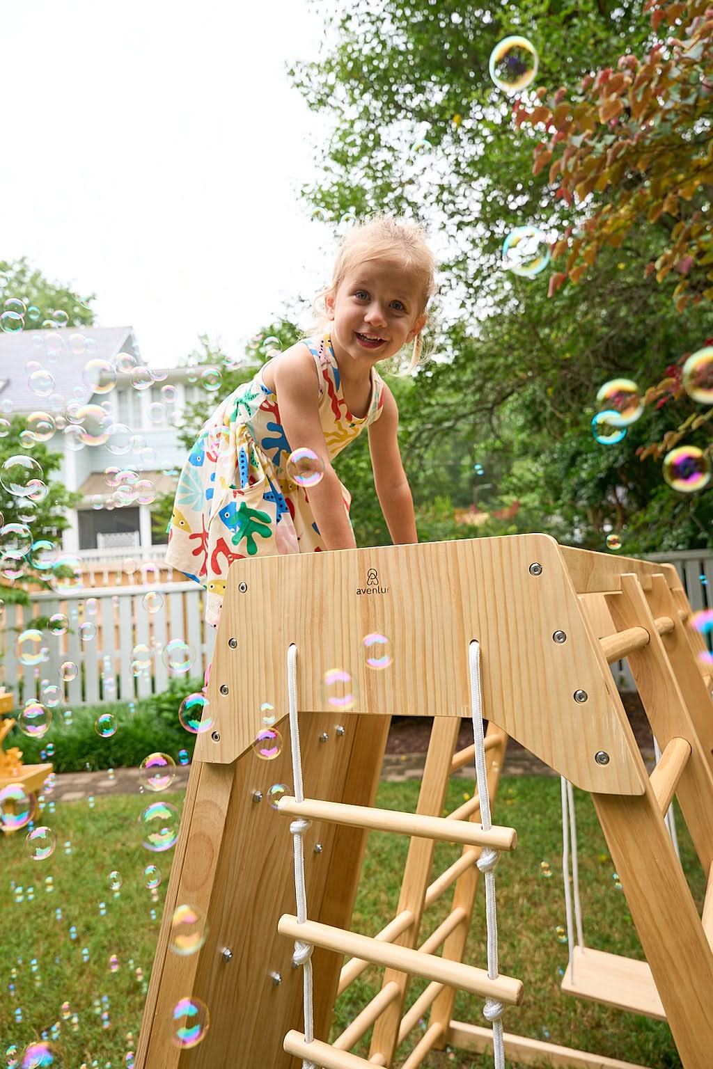 Magnolia 7-in-1 Real Wood Playset | Indoor & Outdoor Climbing Gym for Kids - Chickadees Wooden Toys