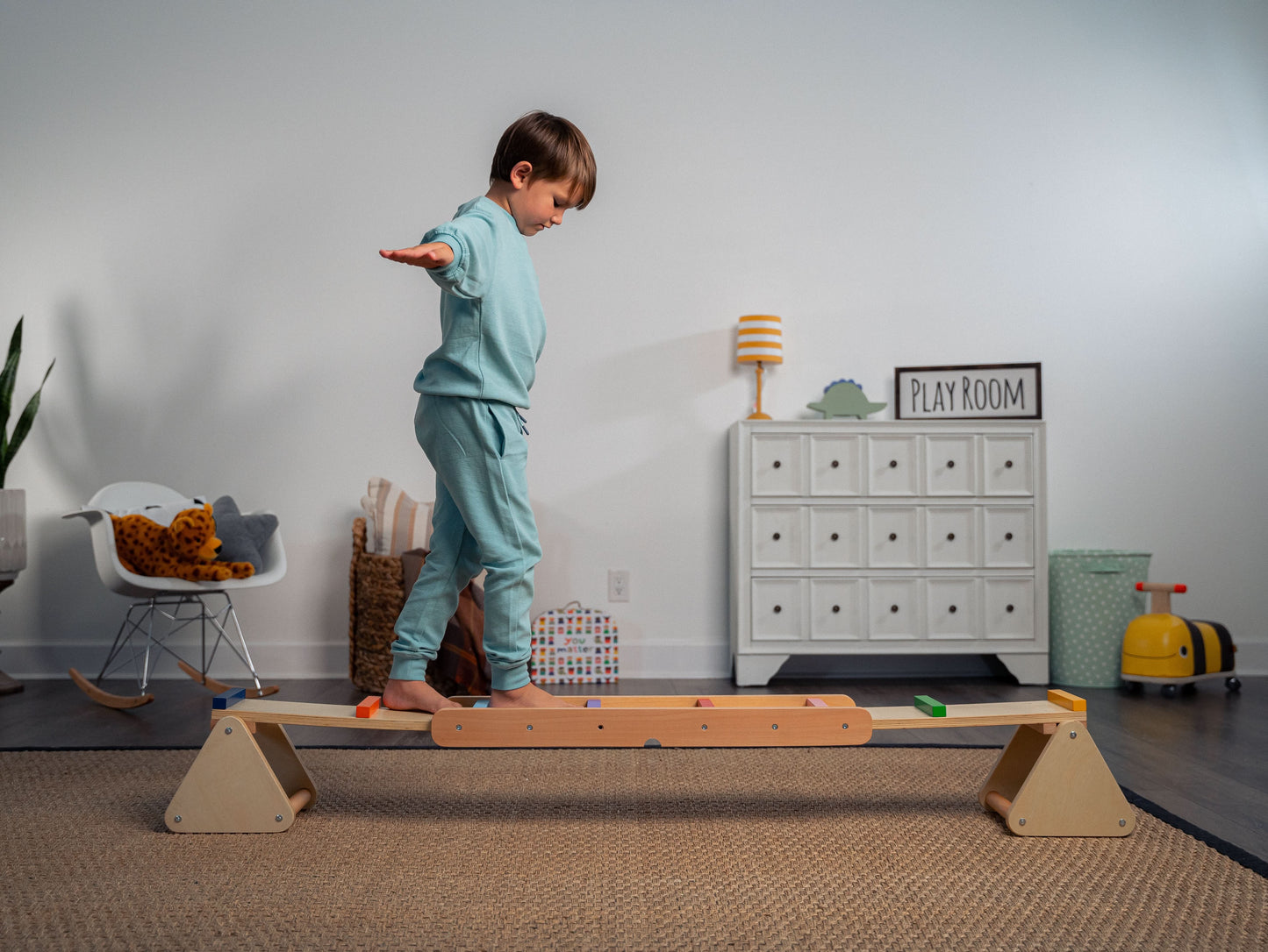 Willow- Rainbow Seesaw and Balance Beam - Chickadees Wooden Toys