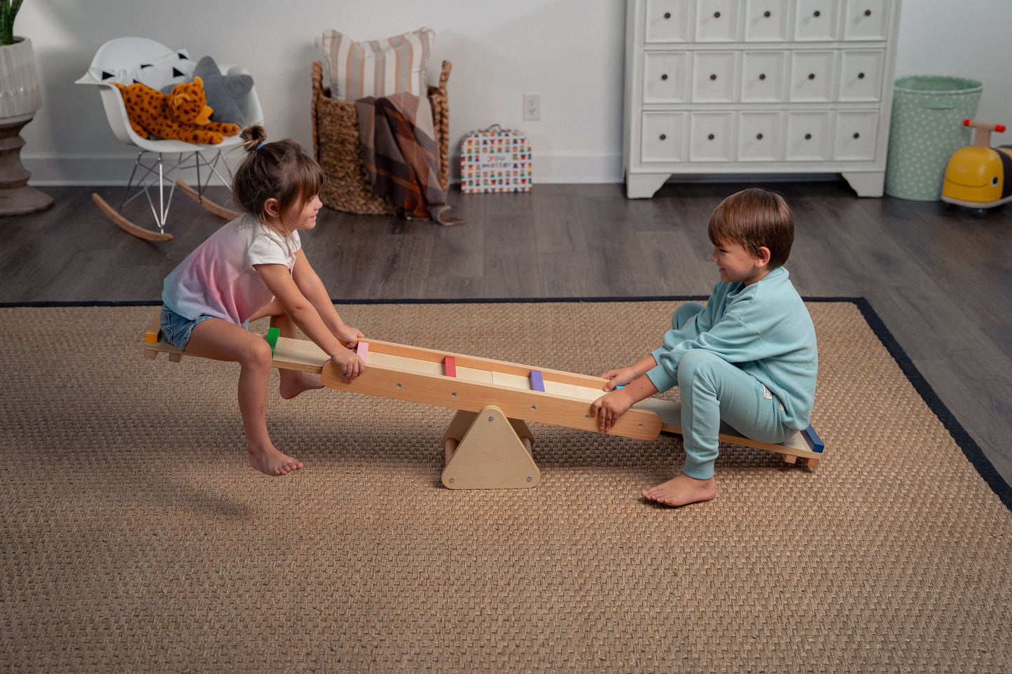 Willow- Rainbow Seesaw and Balance Beam - Chickadees Wooden Toys