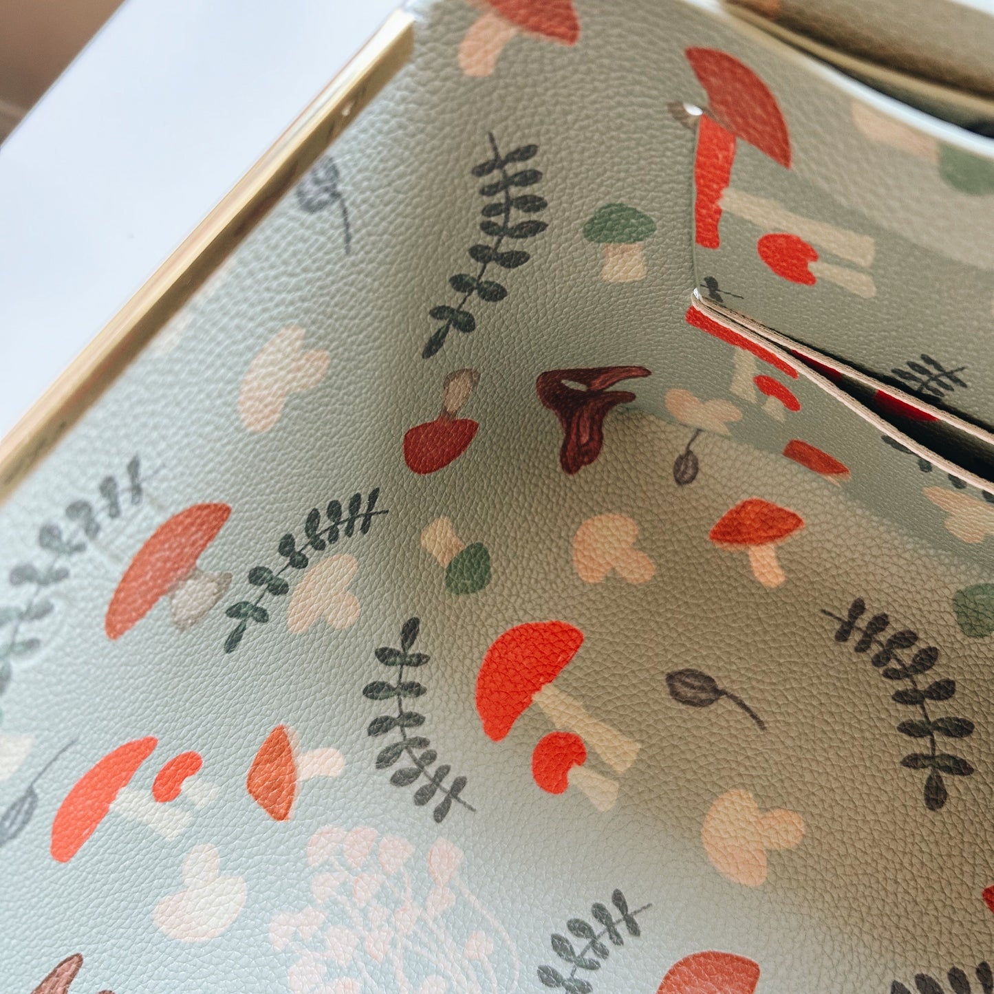 Reversible Origami Tote (mushroom & mint) - Chickadees Wooden Toys