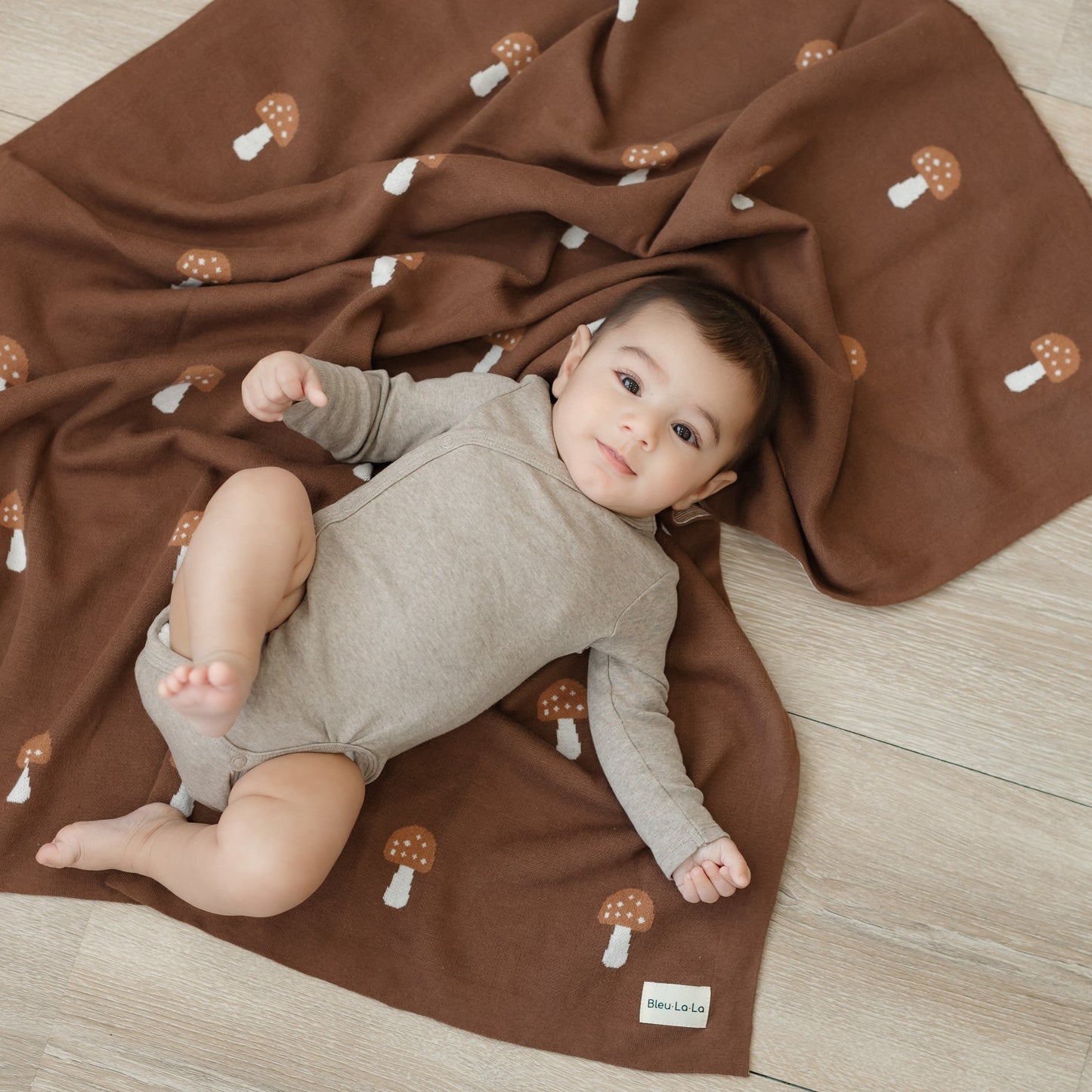 Luxury Knit Mushroom Swaddle Baby Blanket - Chickadees Wooden Toys