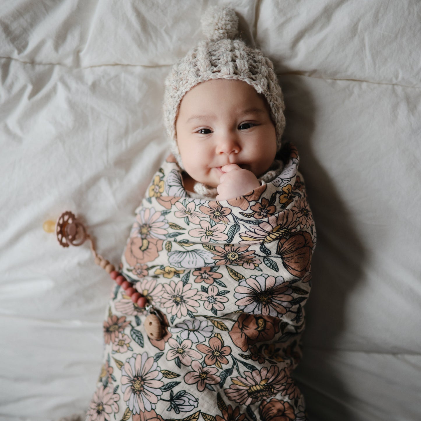 Organic Cotton Muslin Swaddle Blanket - Chickadees Wooden Toys