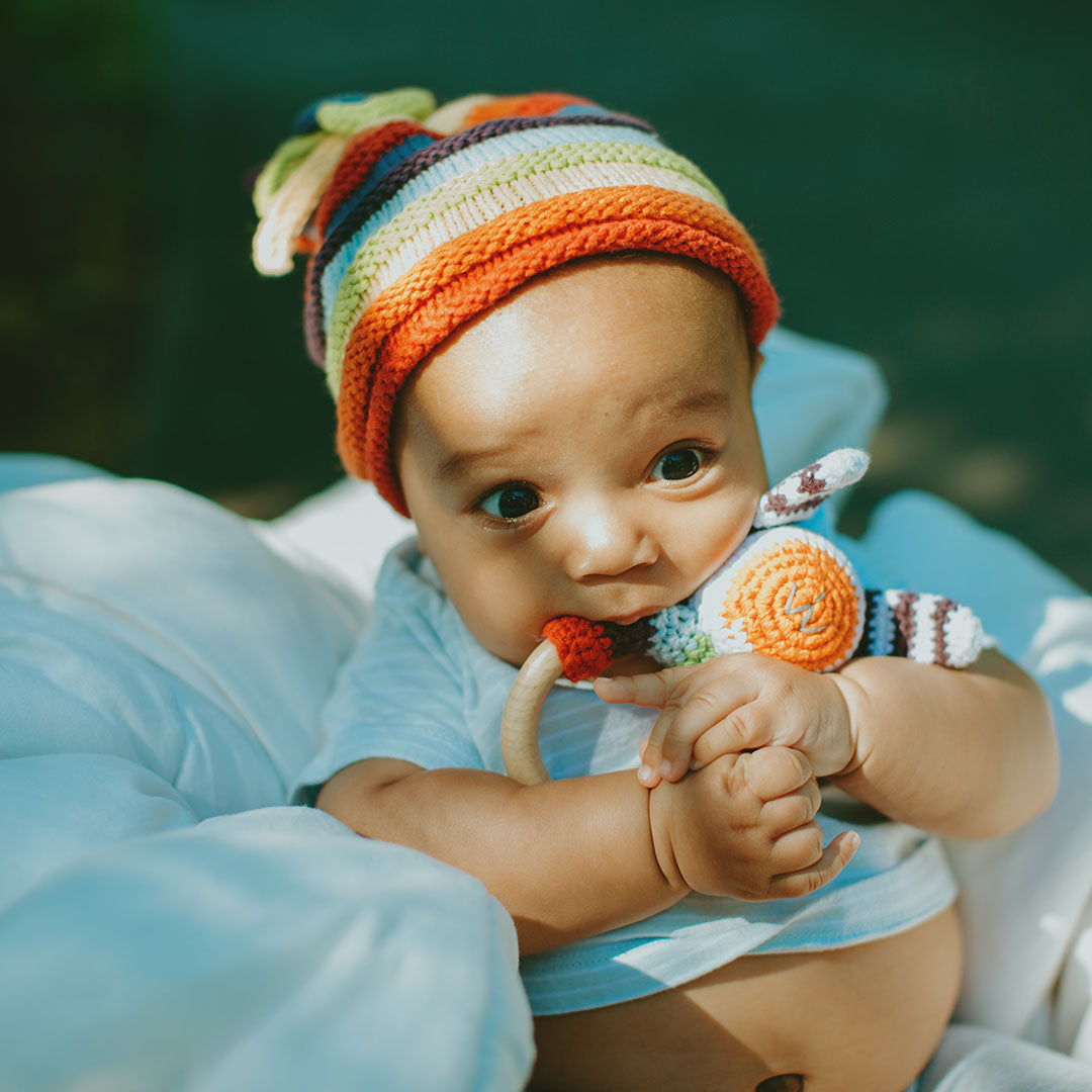 Baby Beanie - Rainbow Stripey