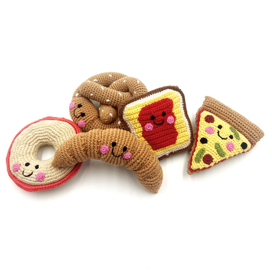 Pretend Play Food Rattle - Jammy Toast - Chickadees Wooden Toys
