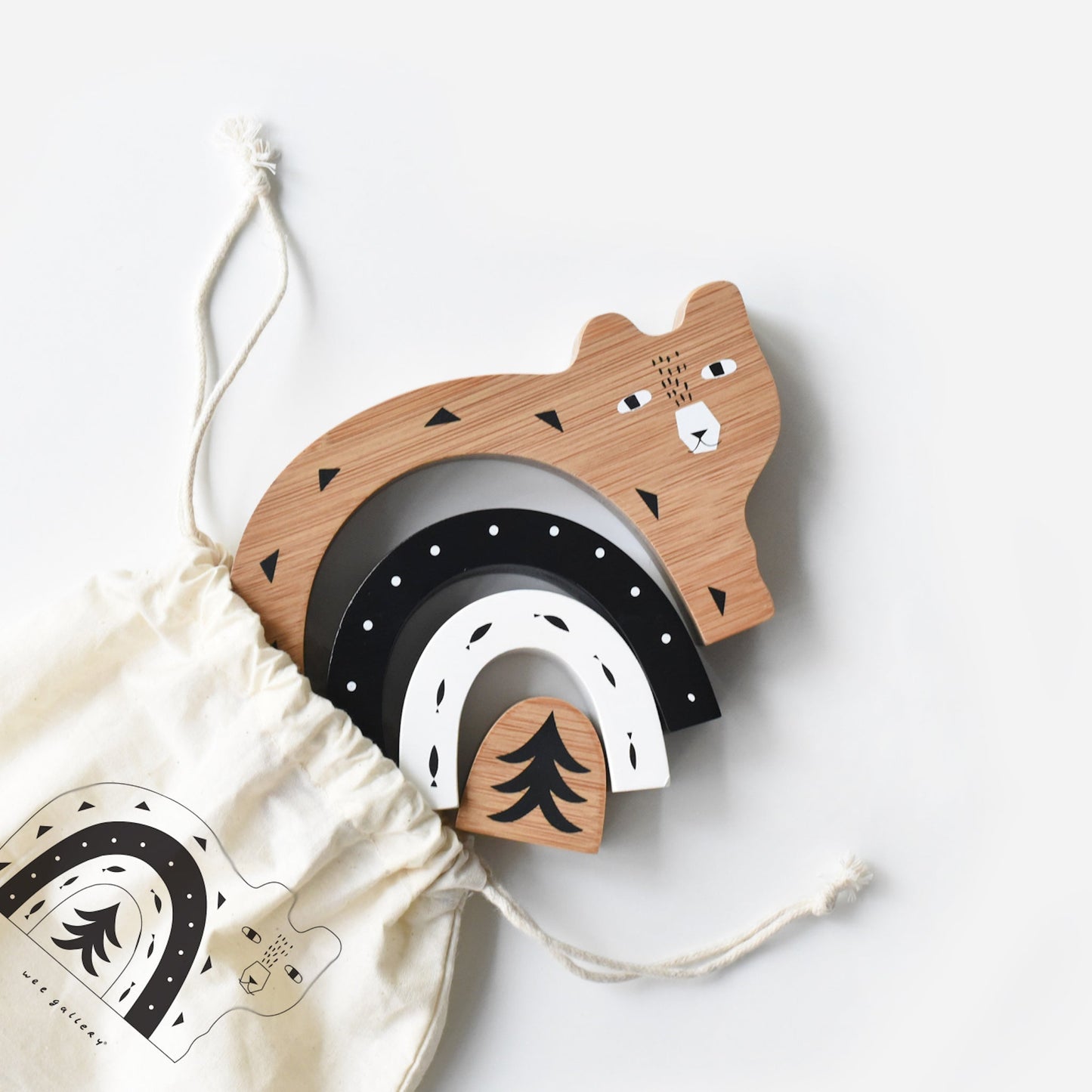 Bamboo Nesting Bear - Chickadees Wooden Toys
