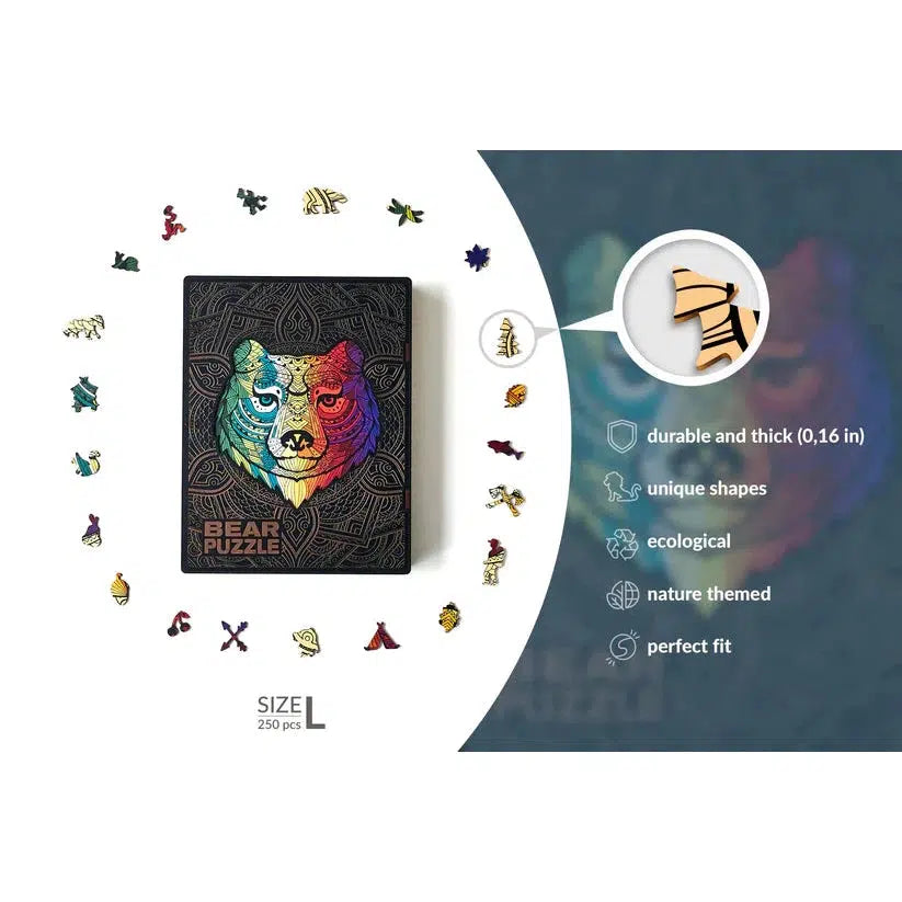 Bear 250 Piece Wooden Jigsaw Puzzle Geek Toys