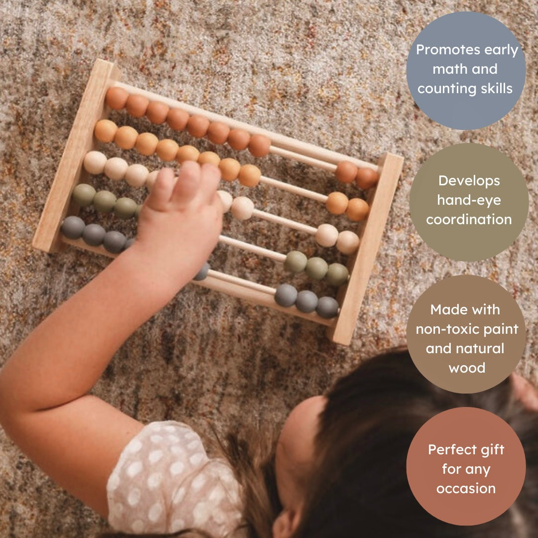 Neutral Wooden Abacus - Chickadees Wooden Toys