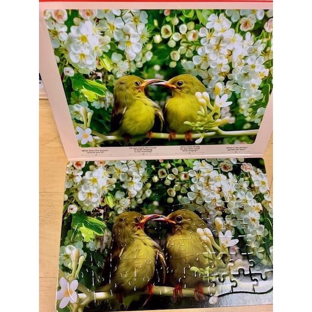 Birds in the Spring Garden 63 Piece Tray Jigsaw Puzzle Quokka - Chickadees Wooden Toys